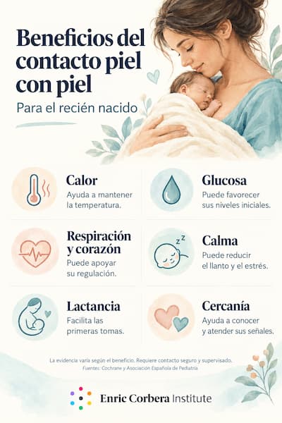 Beneficios del contacto piel con piel